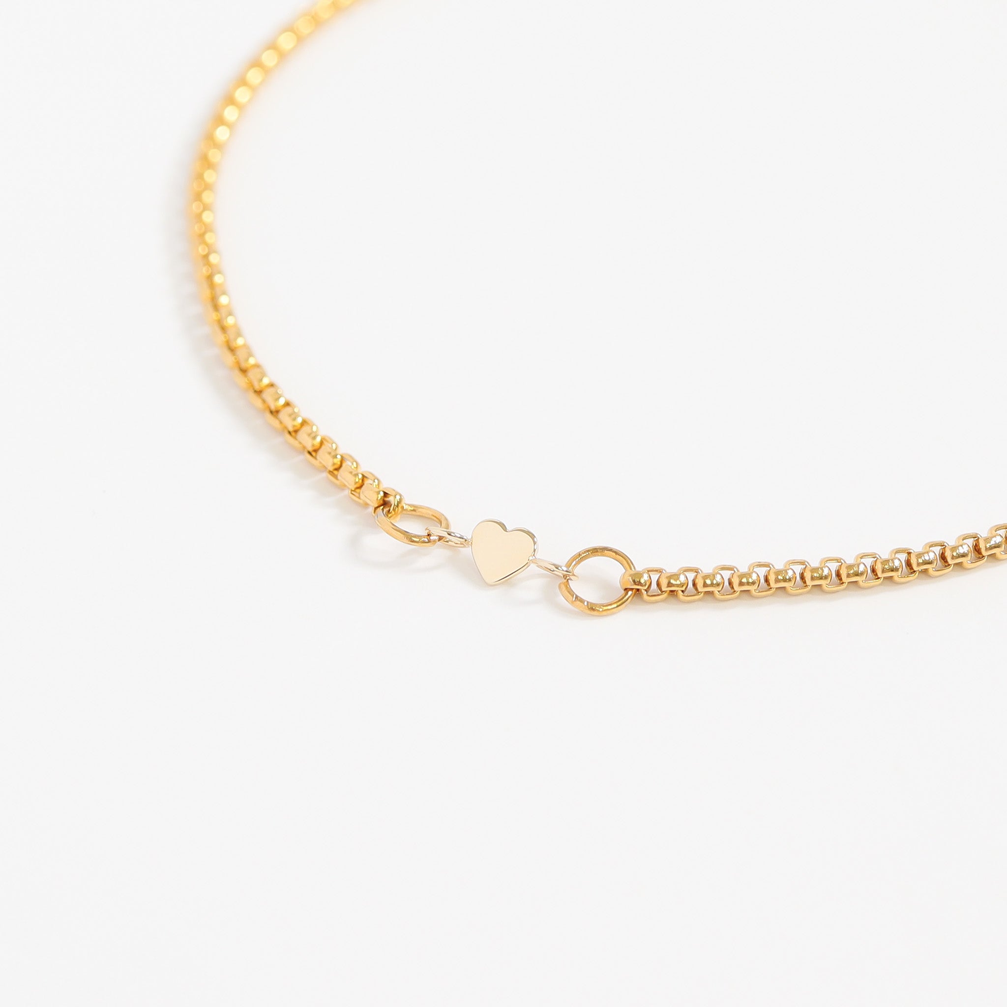 Permanent Jewelry 14K Solid Gold Heart Connector Charm