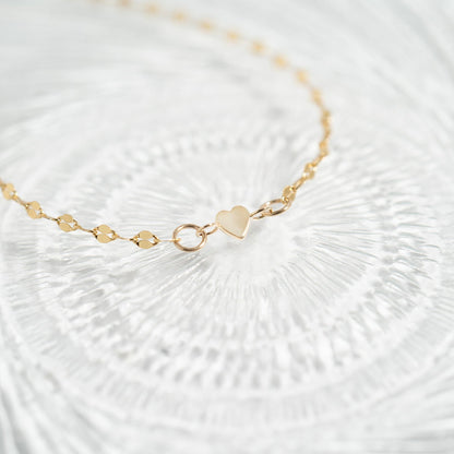 Permanent Jewelry 14K Solid Gold Heart Connector Charm