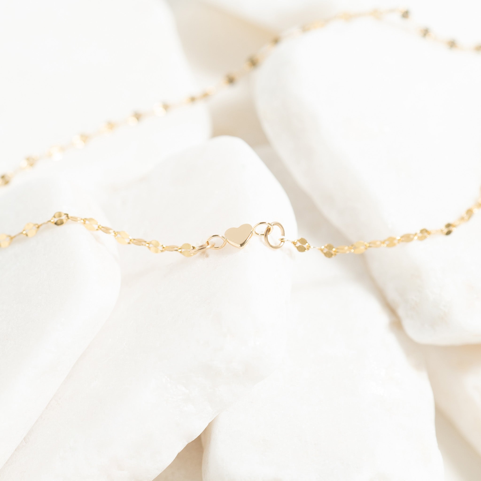 Permanent Jewelry 14K Solid Gold Heart Connector Charm