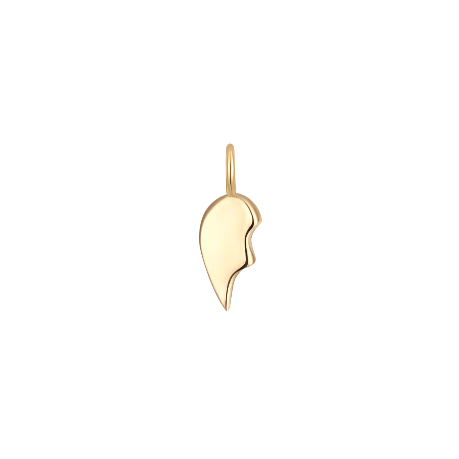 Permanent Jewelry Left Side 14K Solid Gold Broken Heart Charm