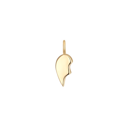 Permanent Jewelry Left Side 14K Solid Gold Broken Heart Charm