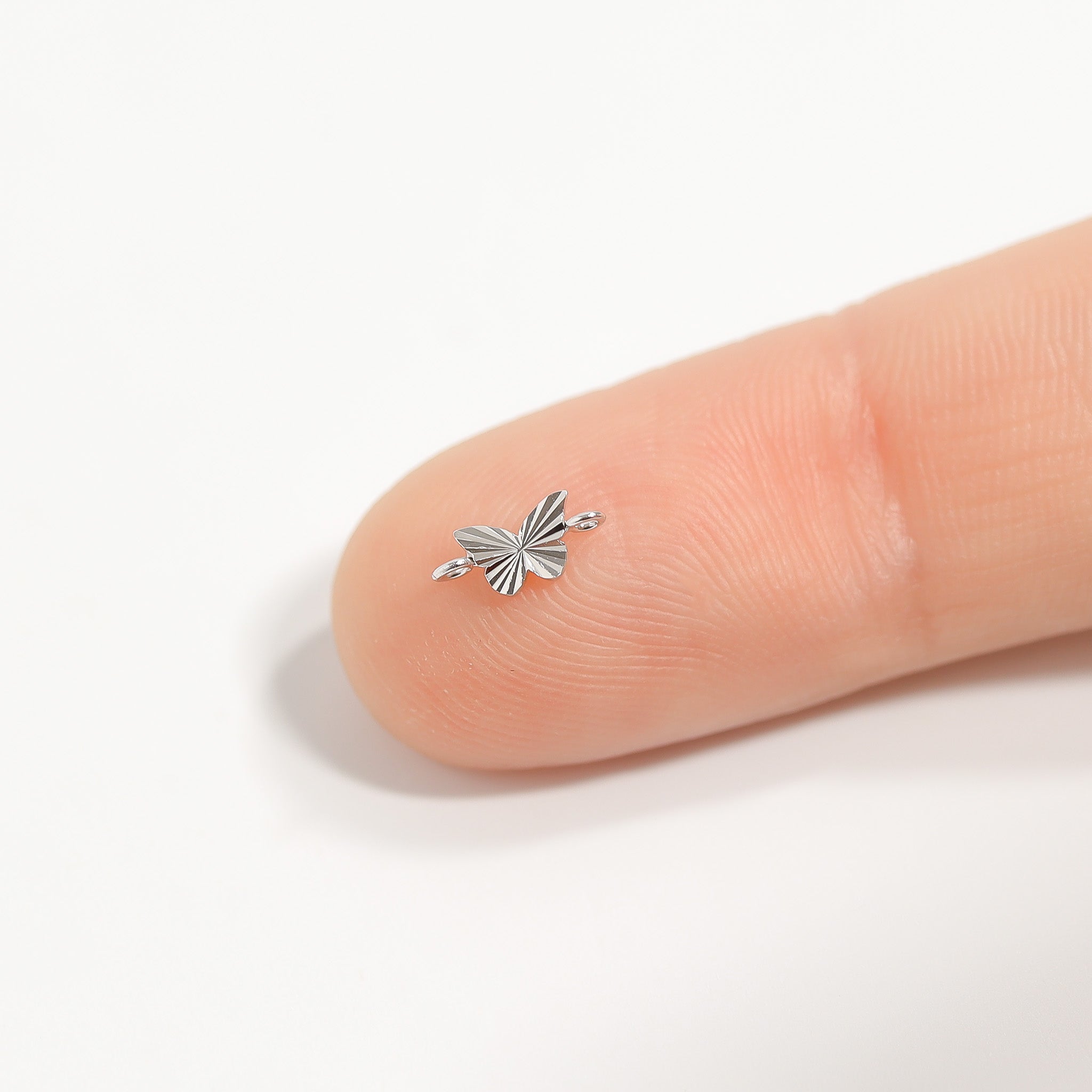 .925 Sterling Silver Sunburst Butterfly Charm Connector