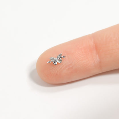 .925 Sterling Silver Sunburst Butterfly Charm Connector