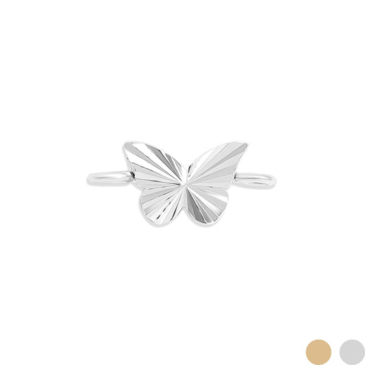 .925 Sterling Silver Sunburst Butterfly Charm Connector
