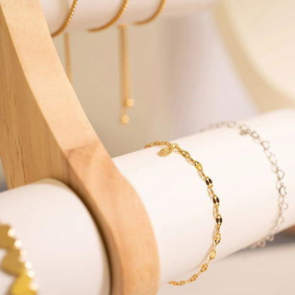 2.0 mm Lip Chain 14K Gold Plated .925 Sterling Silver Permanent Jewelry Chain - By the Foot