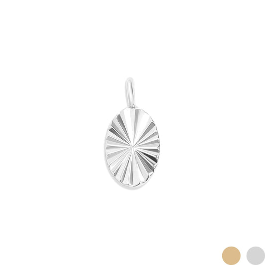 Permanent Jewelry .925 Sterling Silver Sunburst Oval Charm