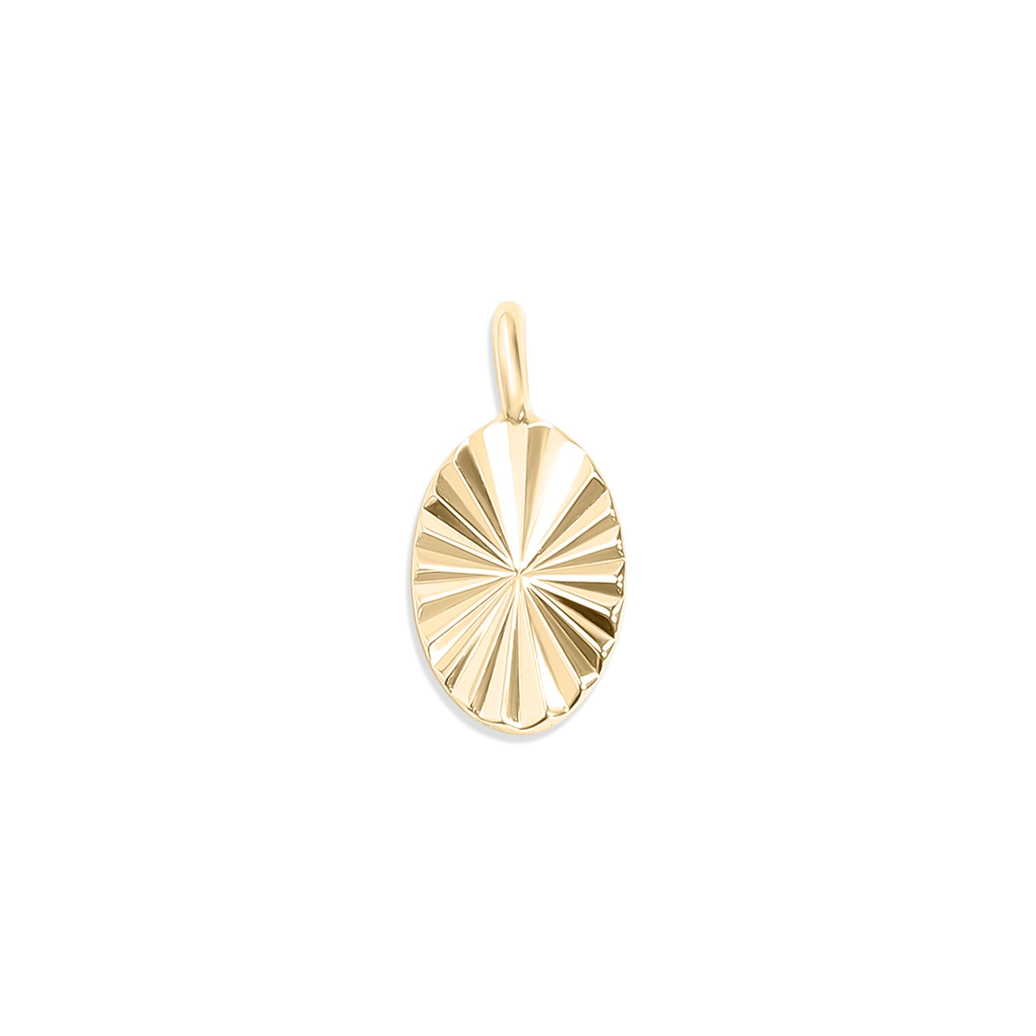 Permanent Jewelry .925 Sterling Silver Sunburst Oval Charm