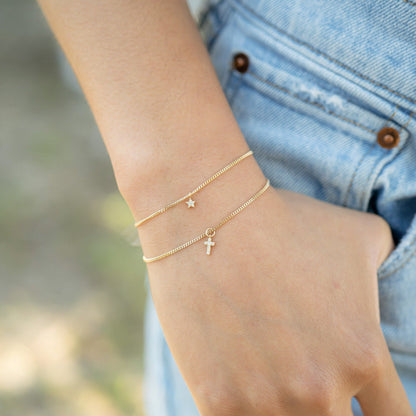 1.2mm Diamond Cut Curb 14K Gold Plated .925 Sterling Silver Permanent Jewelry Chain - By the Foot
