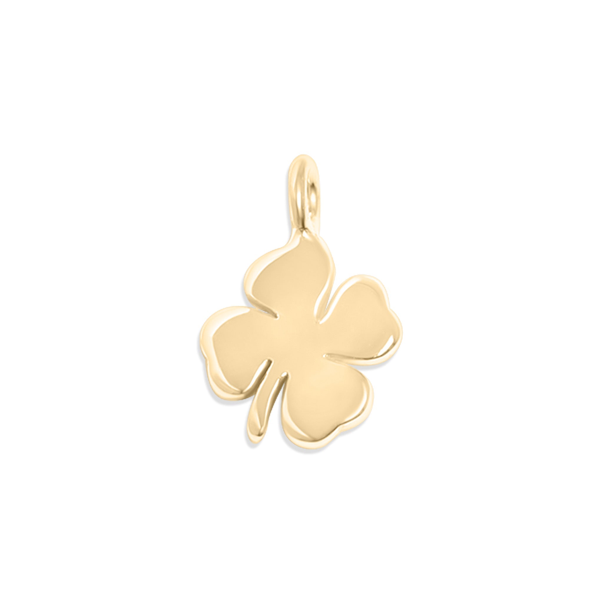 .925 Sterling Silver Four Leaf Clover Charm for Permanent Jewelry