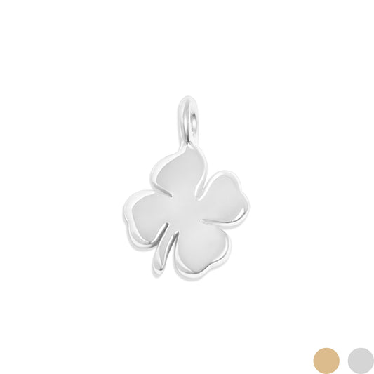 .925 Sterling Silver Four Leaf Clover Charm for Permanent Jewelry