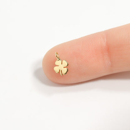 .925 Sterling Silver Four Leaf Clover Charm for Permanent Jewelry