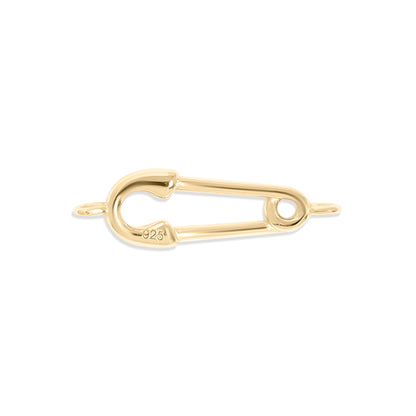 .925 Sterling Silver Horizontal Safety Pin Charm for Permanent Jewelry