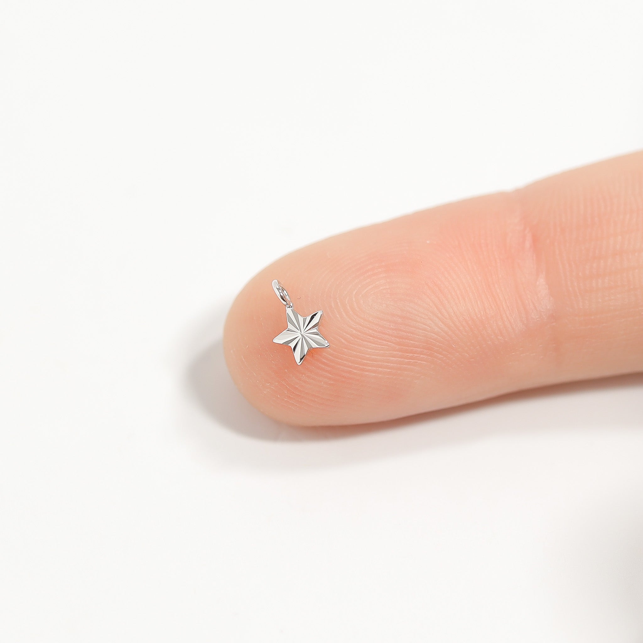 .925 Sterling Silver Sunburst Star Charm for Permanent Jewelry
