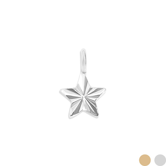 .925 Sterling Silver Sunburst Star Charm for Permanent Jewelry
