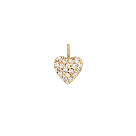 Permanent Jewelry 14K Solid Gold Diamond Heart Charm