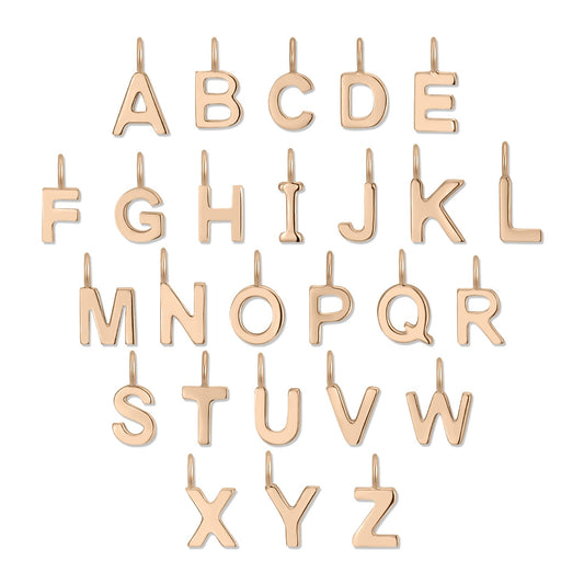 Permanent Jewelry 14K Solid Rose Gold Initial Charms