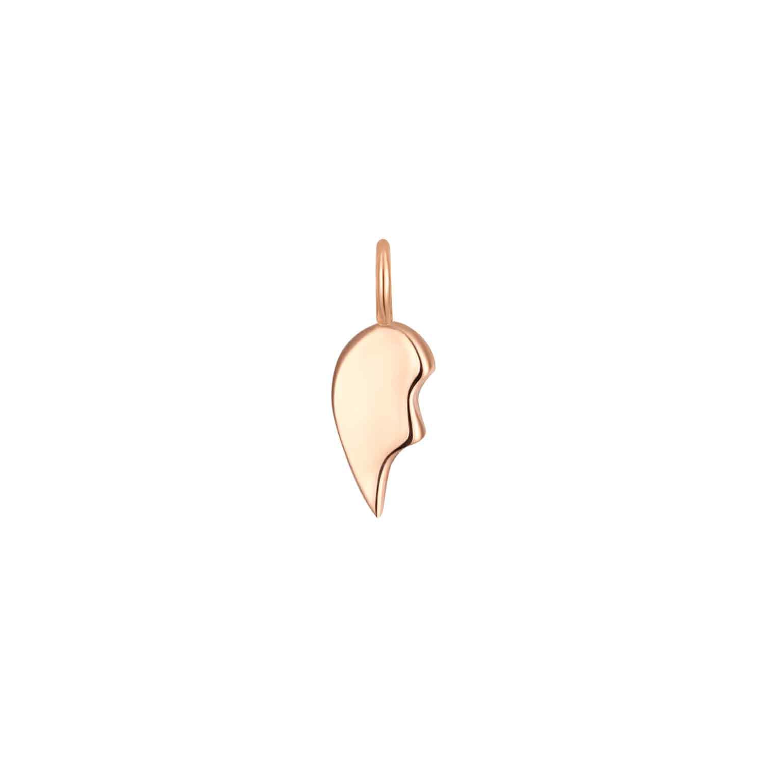 Permanent Jewelry Left Side 14K Solid Rose Gold Broken Heart Charm