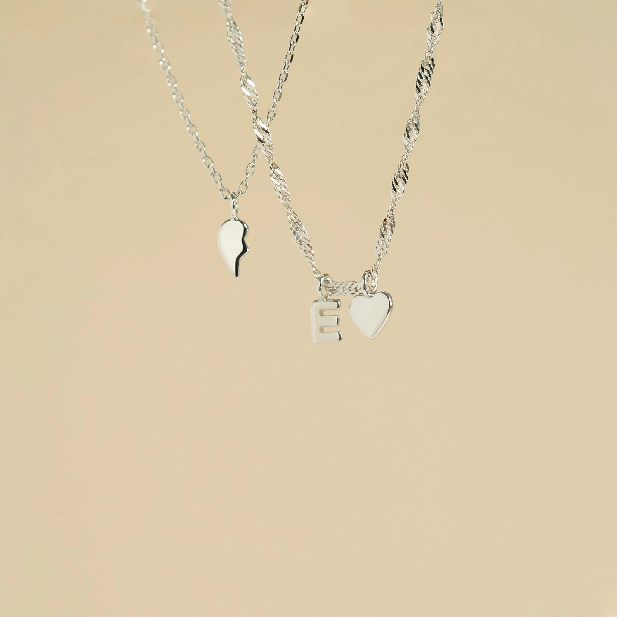 Permanent Jewelry Left Side .925 Sterling Silver Broken Heart Charm