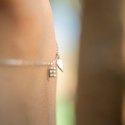Permanent Jewelry Left Side .925 Sterling Silver Broken Heart Charm