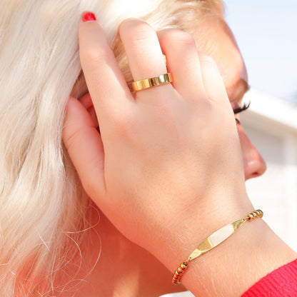 18K Gold PVD Stainless Steel Blank Flat Ring