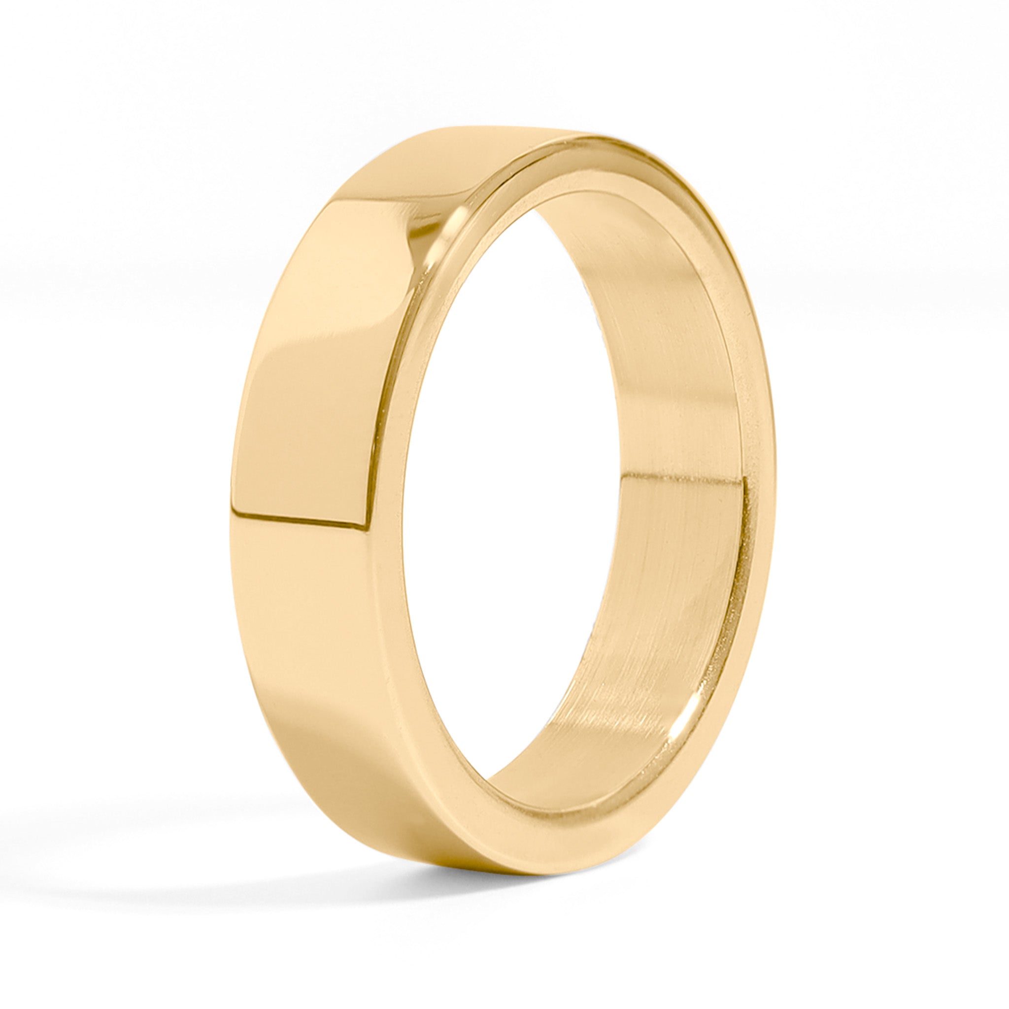 18K Gold PVD Stainless Steel Blank Flat Ring