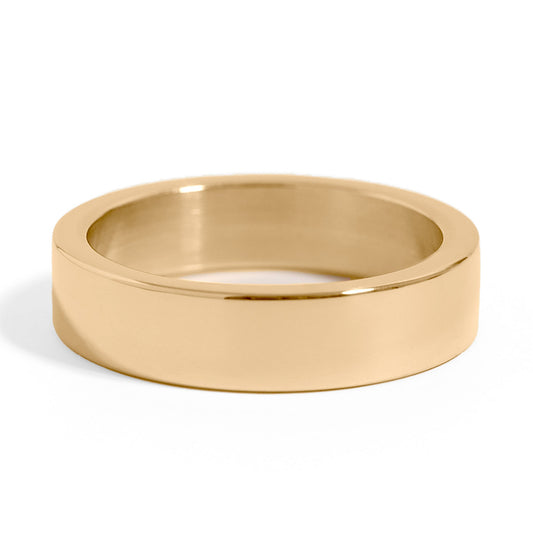 18K Gold PVD Stainless Steel Blank Flat Ring