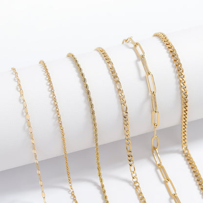 18K Gold PVD Stainless Steel Paperclip Chain Necklace