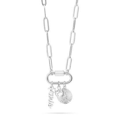 18K Gold PVD Stainless Steel Paris Carabiner Charm Necklace