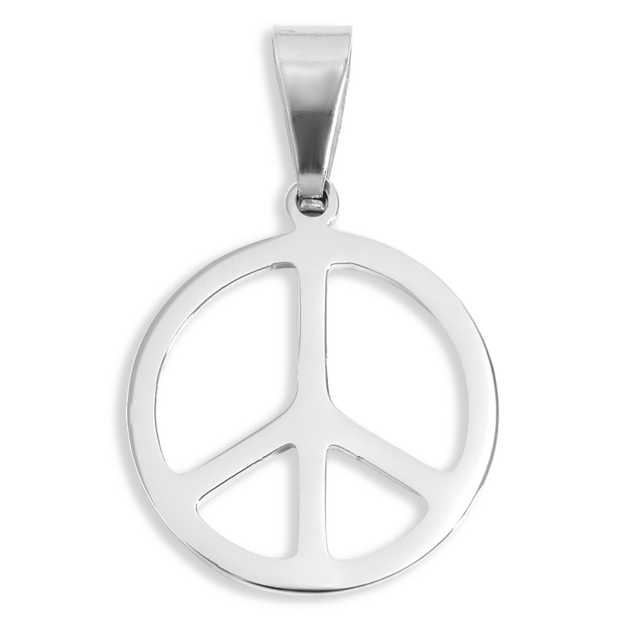 18K Gold Stainless Steel Peace Sign Pendant
