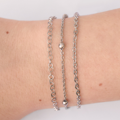 Permanent Jewelry Stainless Steel Chain Starter Kit - 3 Chain Style Pack