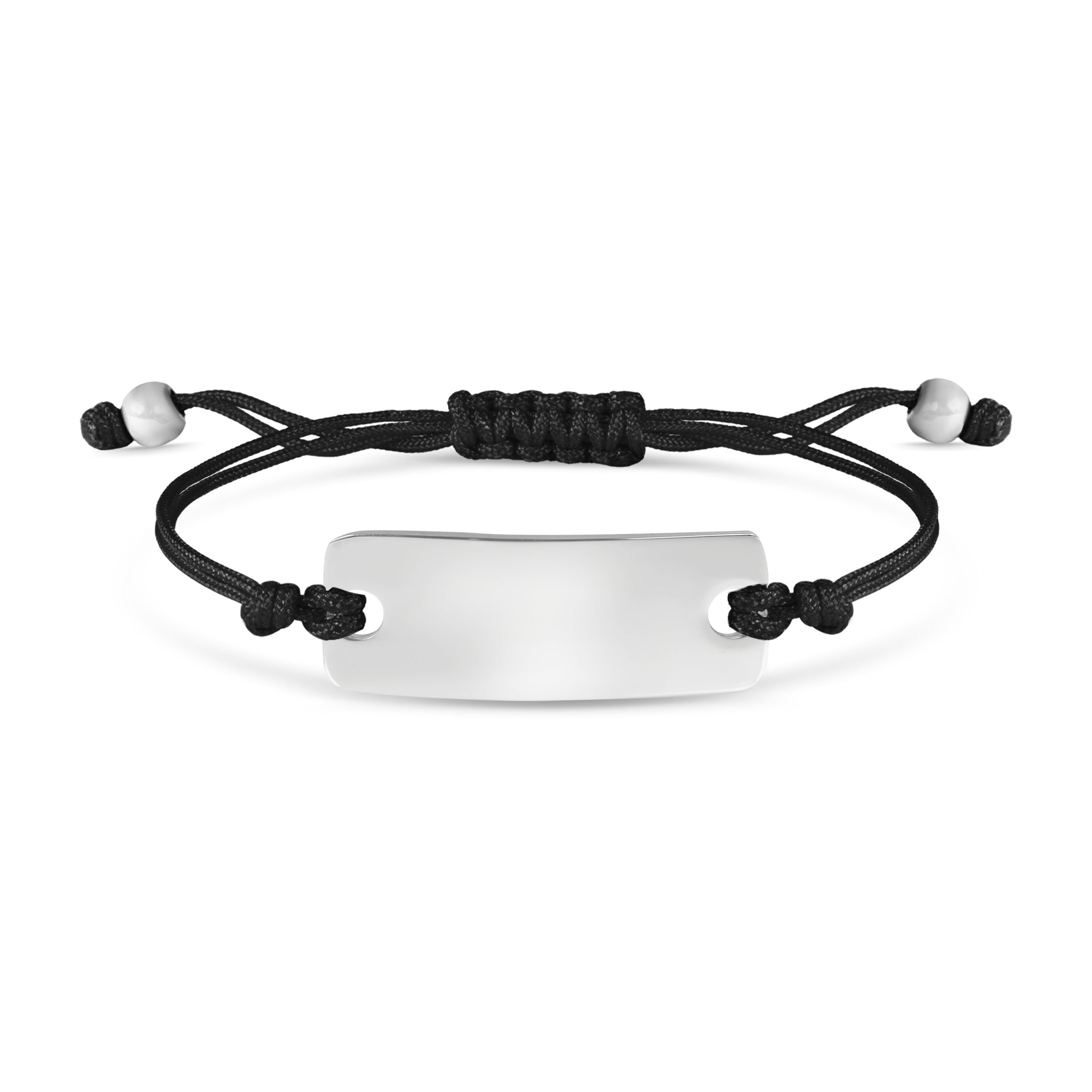 Engravable Rectangle ID Friendship Curved Bar Bracelet