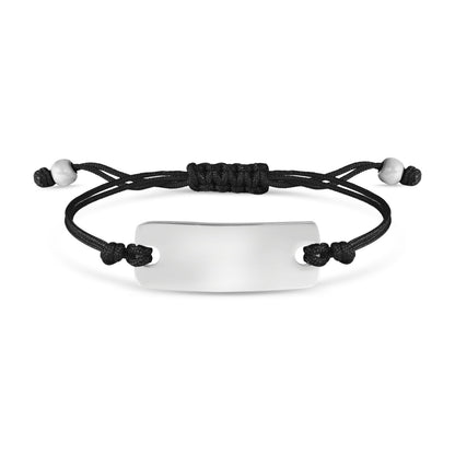 Engravable Rectangle ID Friendship Curved Bar Bracelet