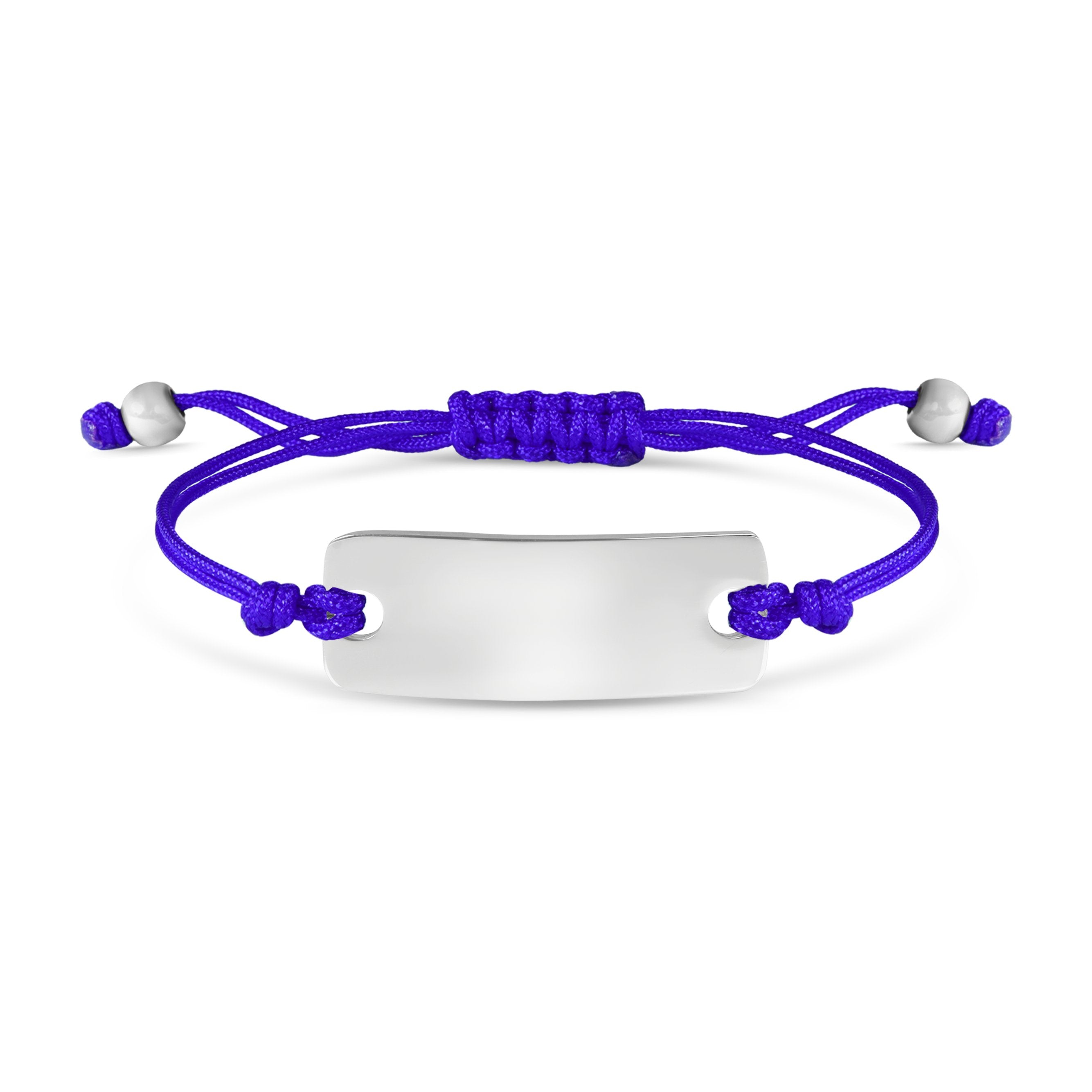 Engravable Rectangle ID Friendship Curved Bar Bracelet