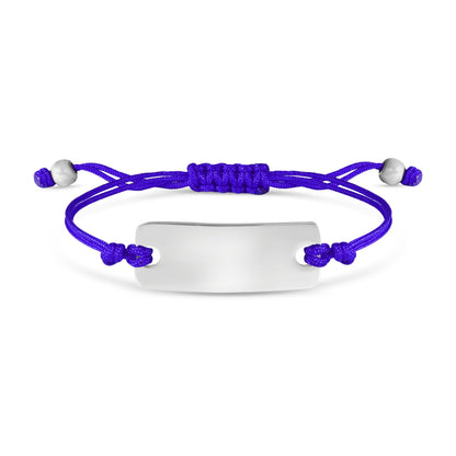 Engravable Rectangle ID Friendship Curved Bar Bracelet