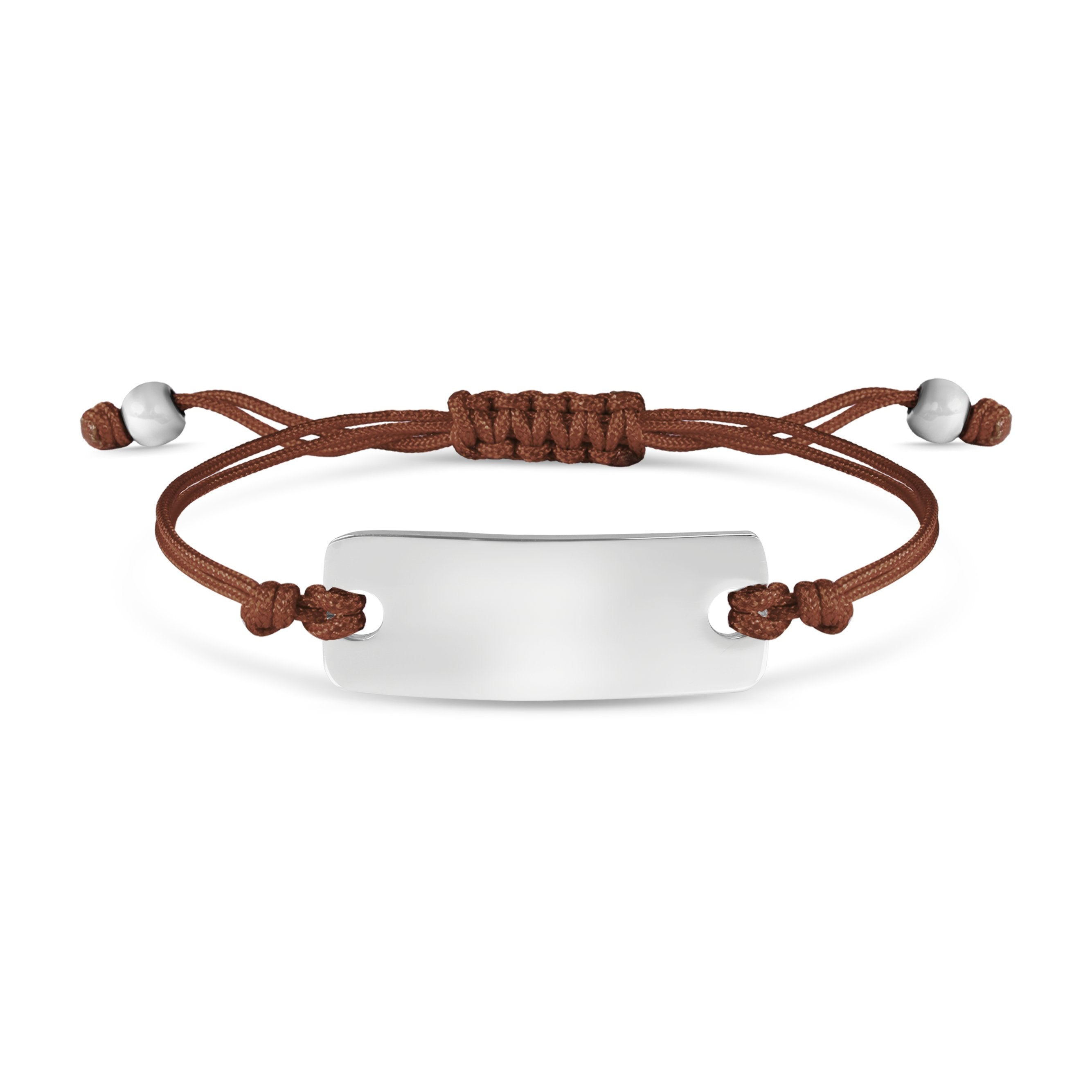 Engravable Rectangle ID Friendship Curved Bar Bracelet
