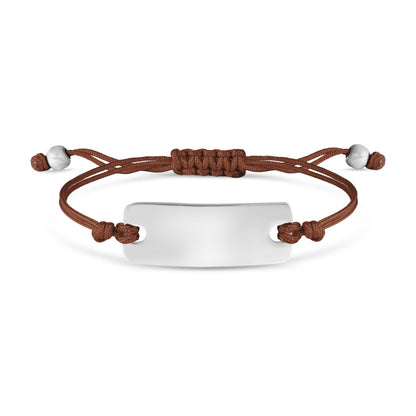 Engravable Rectangle ID Friendship Curved Bar Bracelet