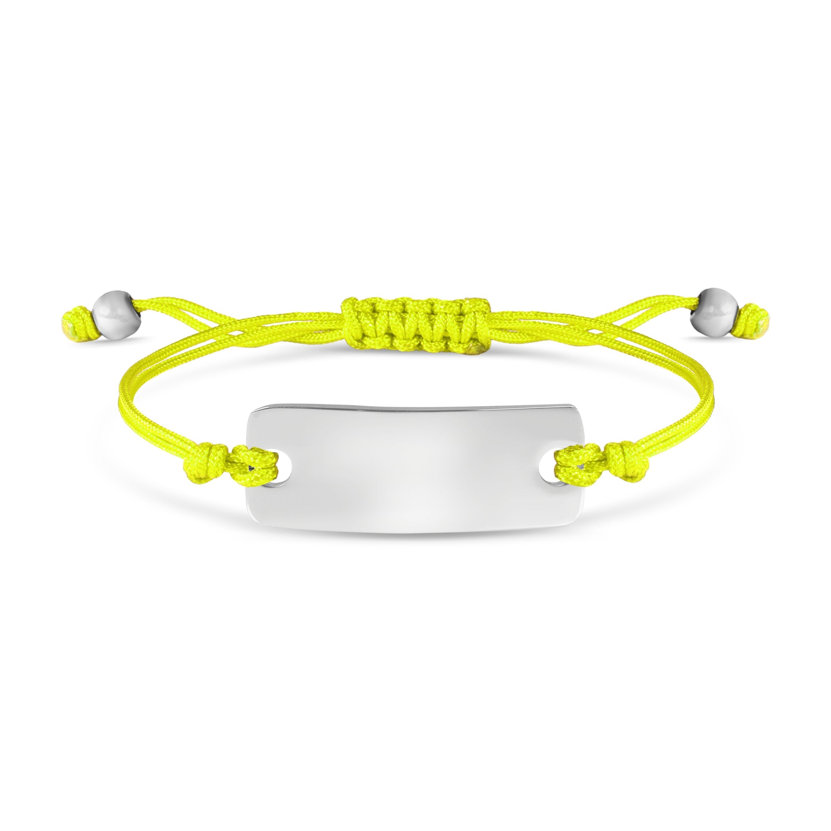 Engravable Rectangle ID Friendship Curved Bar Bracelet