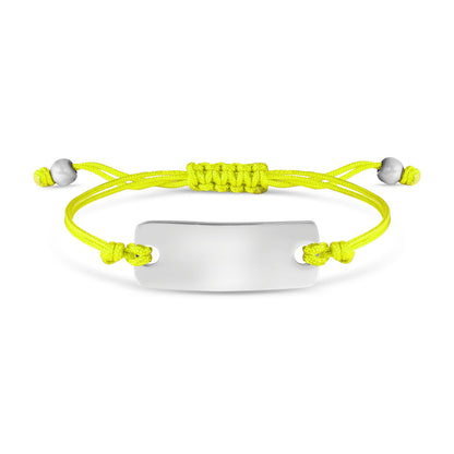 Engravable Rectangle ID Friendship Curved Bar Bracelet
