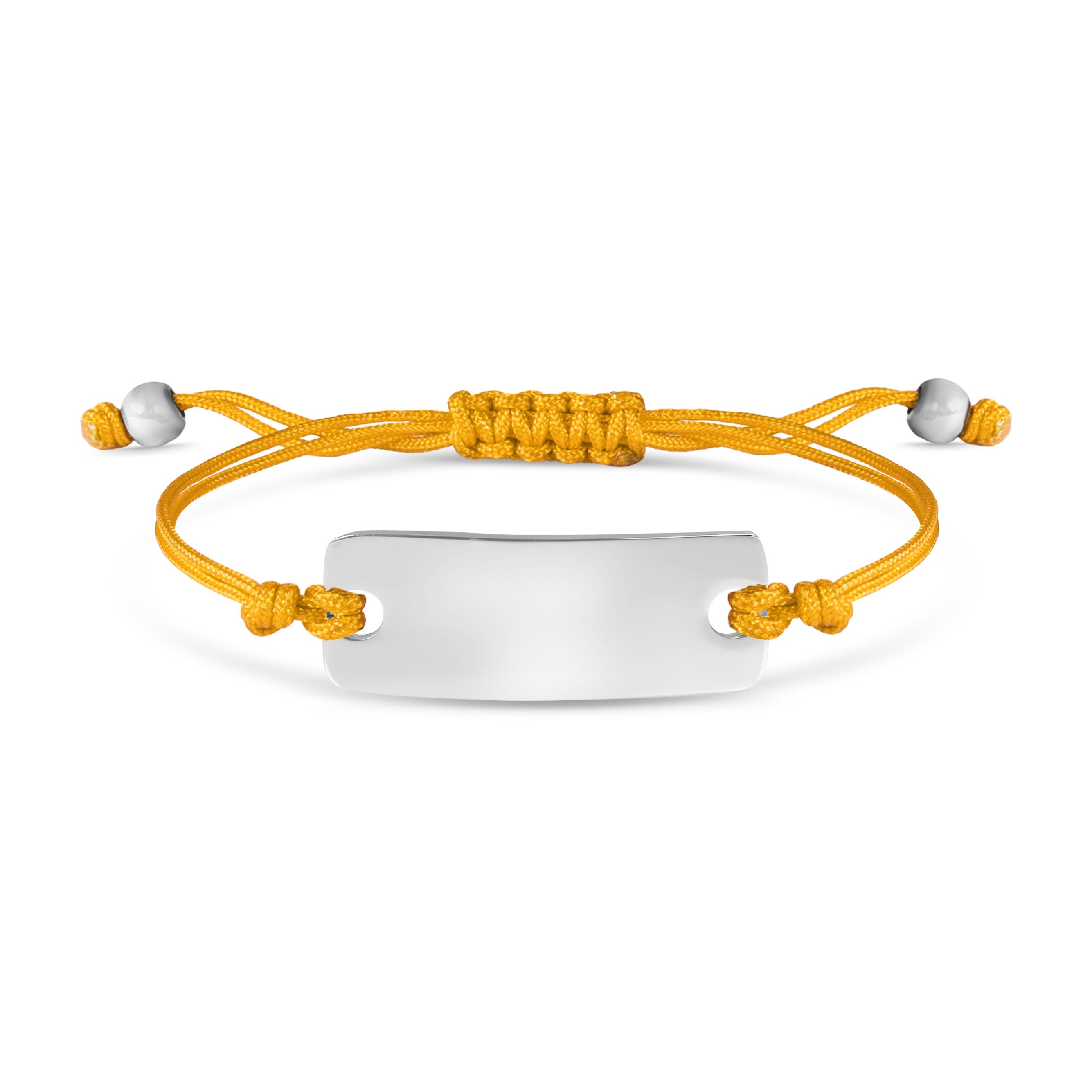 Engravable Rectangle ID Friendship Curved Bar Bracelet