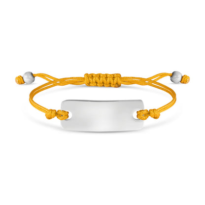 Engravable Rectangle ID Friendship Curved Bar Bracelet