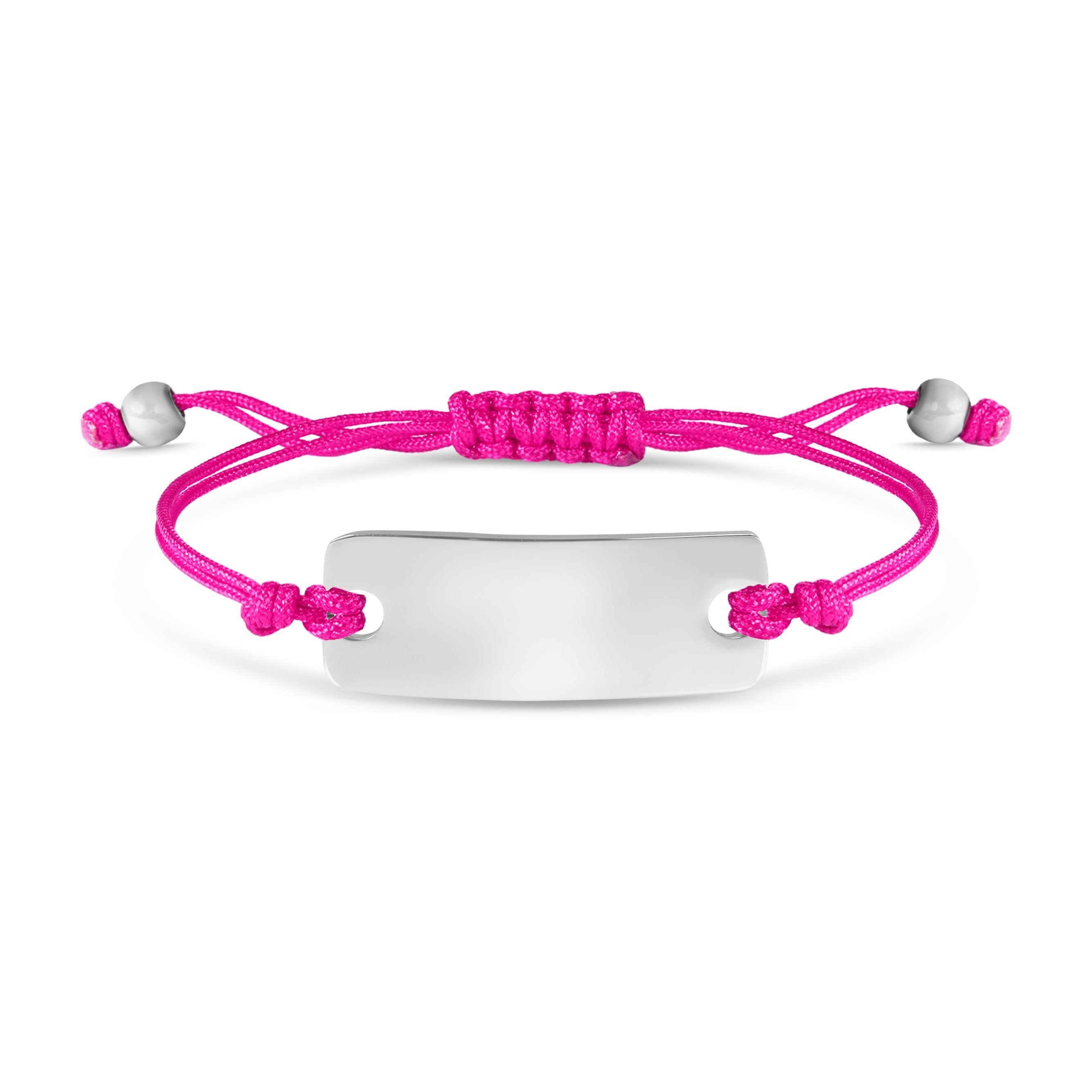 Engravable Rectangle ID Friendship Curved Bar Bracelet