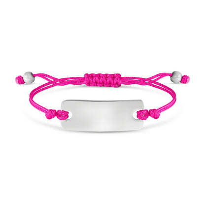 Engravable Rectangle ID Friendship Curved Bar Bracelet