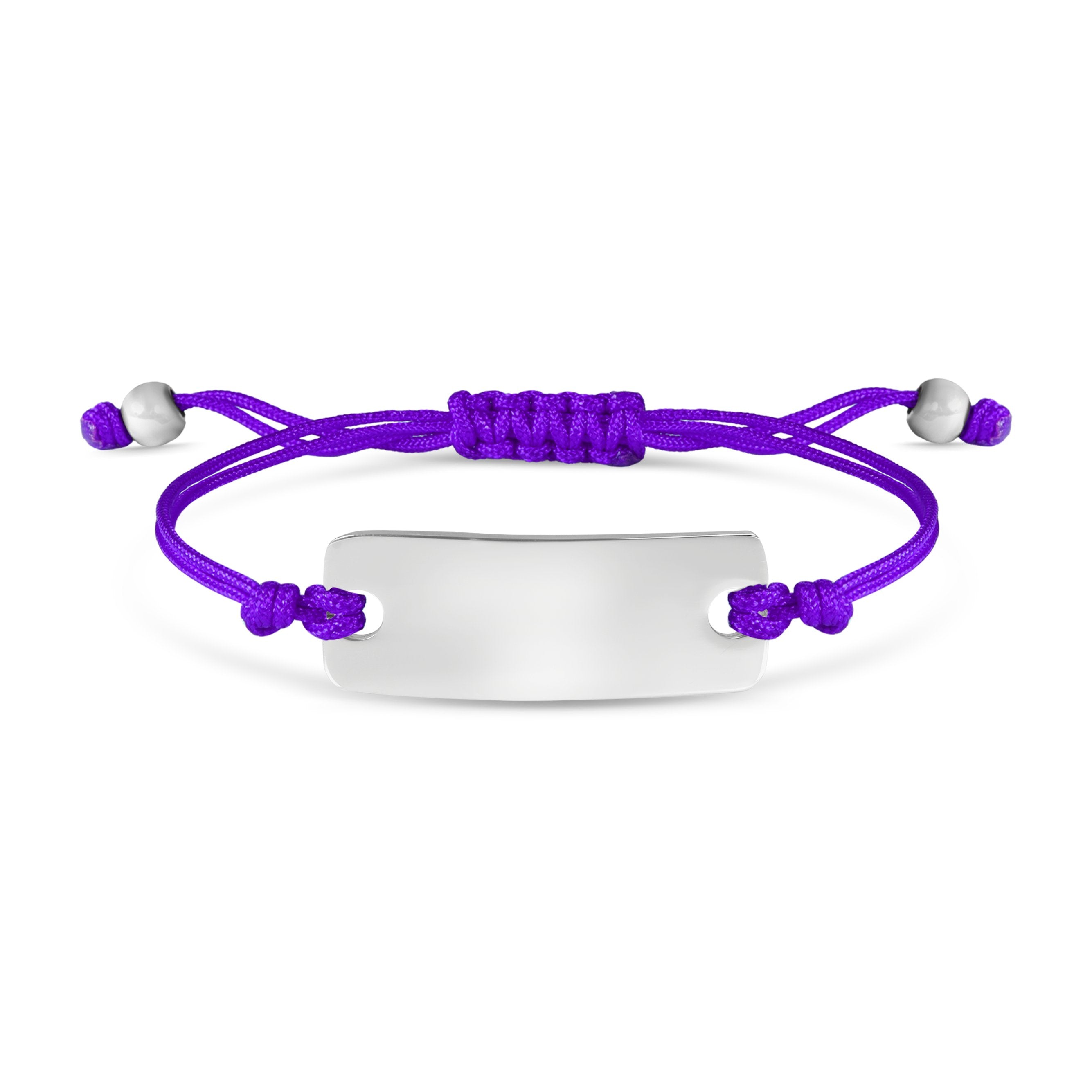 Engravable Rectangle ID Friendship Curved Bar Bracelet