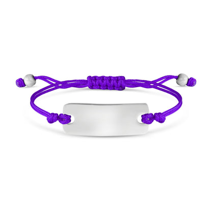 Engravable Rectangle ID Friendship Curved Bar Bracelet