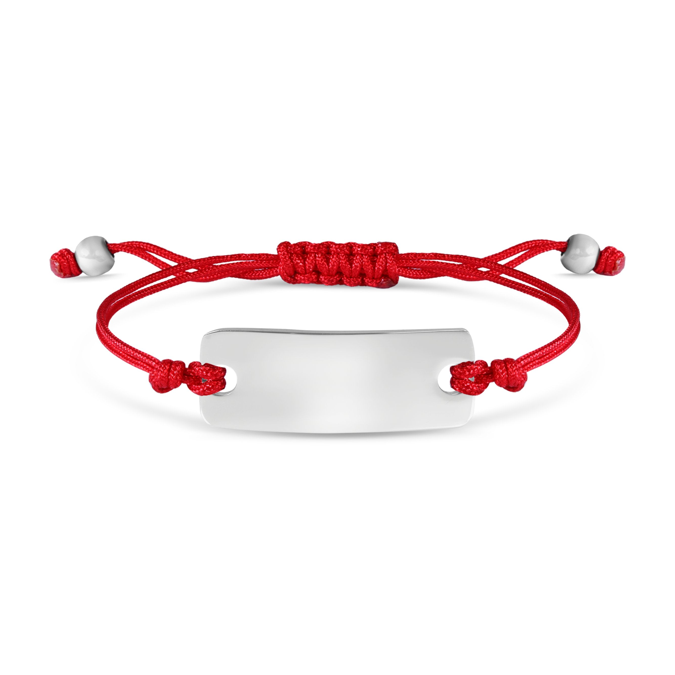 Engravable Rectangle ID Friendship Curved Bar Bracelet
