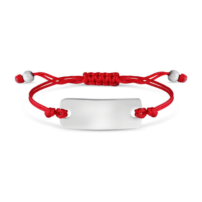 Engravable Rectangle ID Friendship Curved Bar Bracelet
