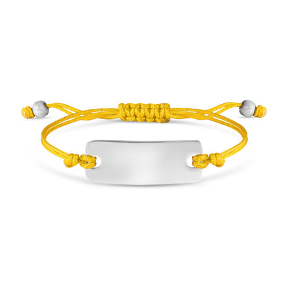 Engravable Rectangle ID Friendship Curved Bar Bracelet