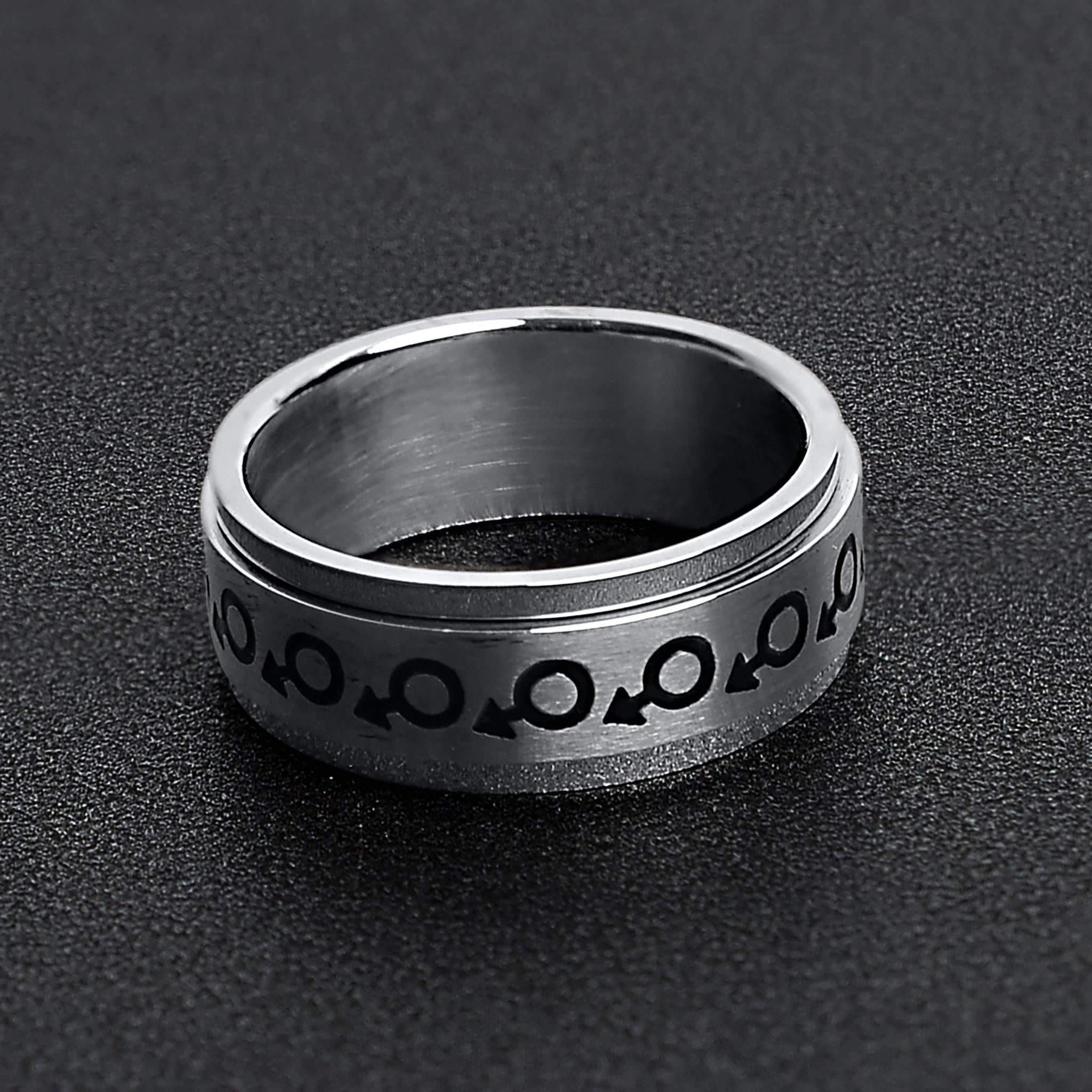 Male Symbol Spinner Stainless Steel Ring