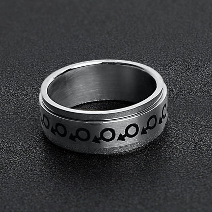 Male Symbol Spinner Stainless Steel Ring