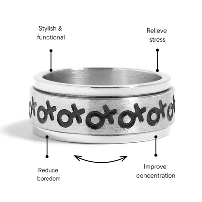 Female Symbol Spinner Stainless Steel Ring